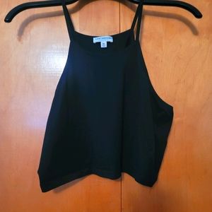 Solid black crop top